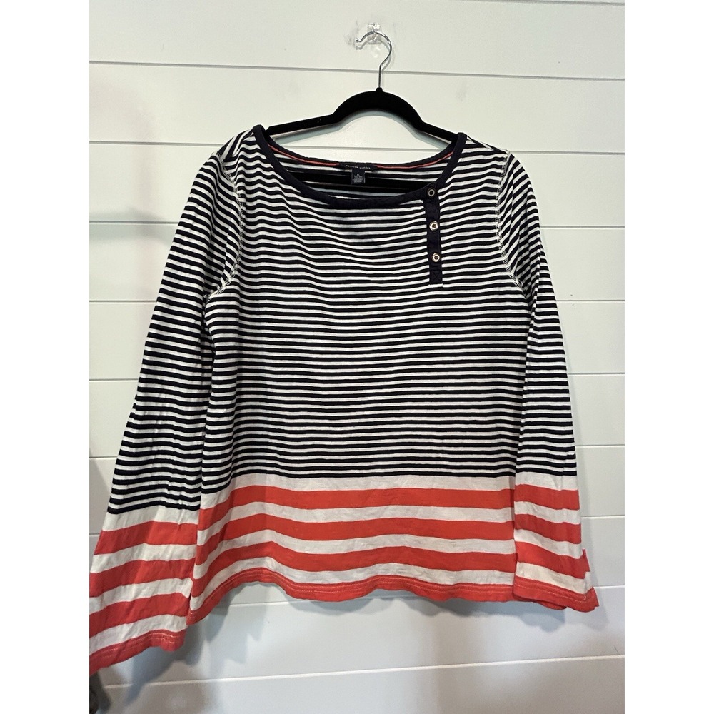 Women's Tommy Hilfiger Long Sleeve Stripe Shirt Sz XL